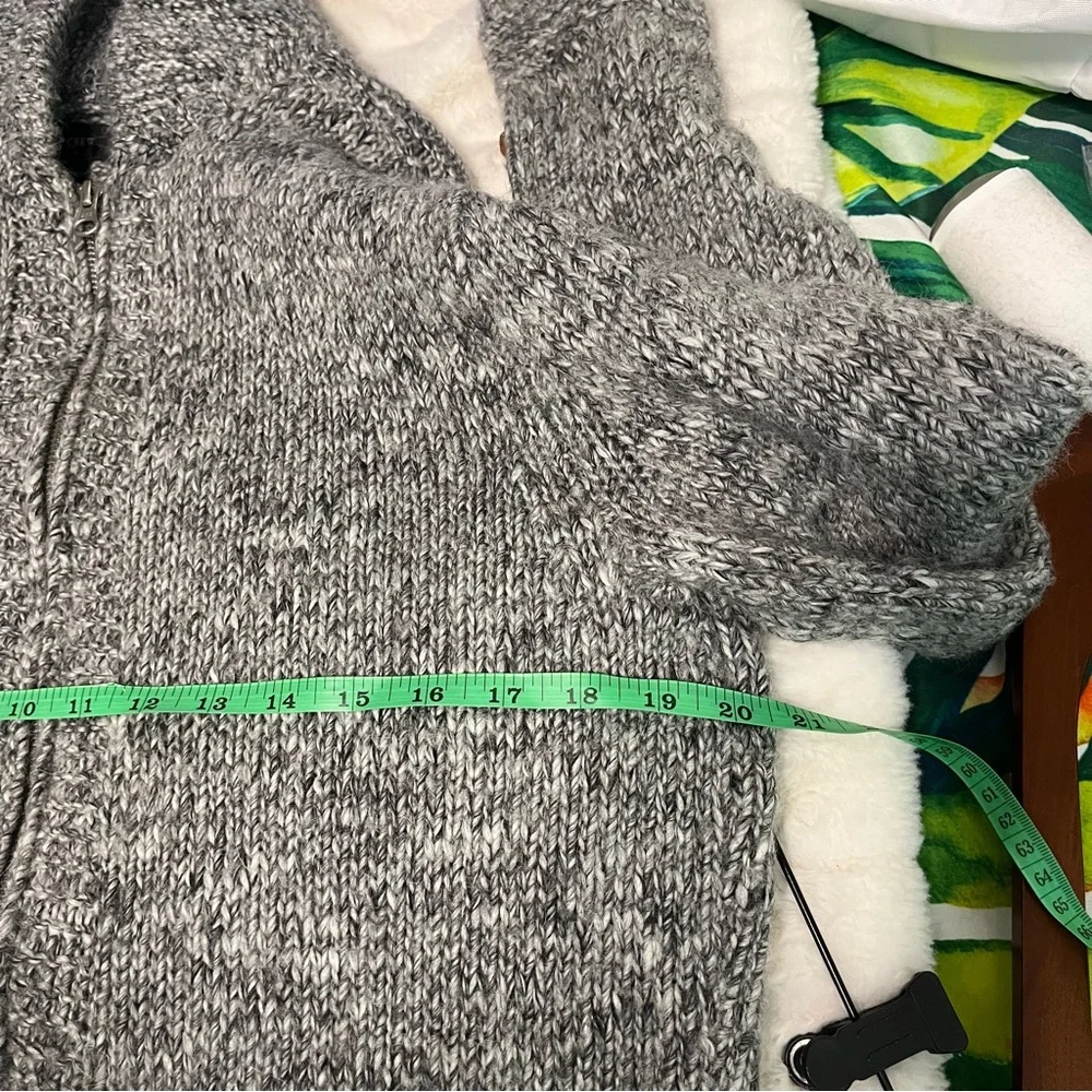 J. Crew Medium Light Grey Wool & Alpaca Full Zip Button Pocket Winter Jacket